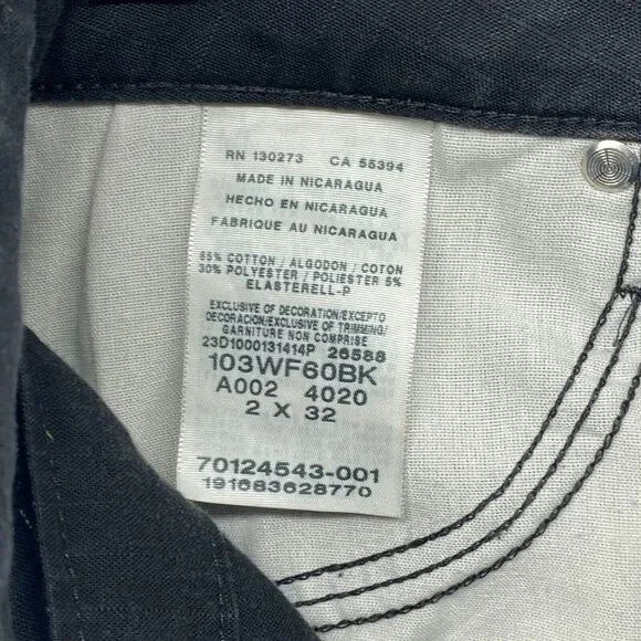 WRANGLER Pants Womens 2 x 32 Riggs Workwear Cargo Carpenter Ripstop Canvas Black - Picture 8 of 16